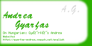 andrea gyarfas business card